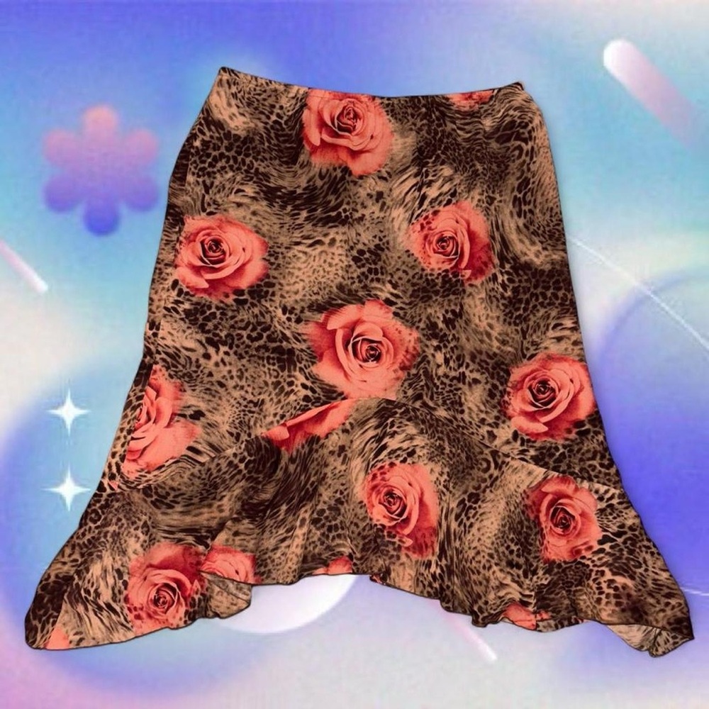 vintage y2k (2004) mcbling midi skirt - AGB, sz xl. no flaws!
